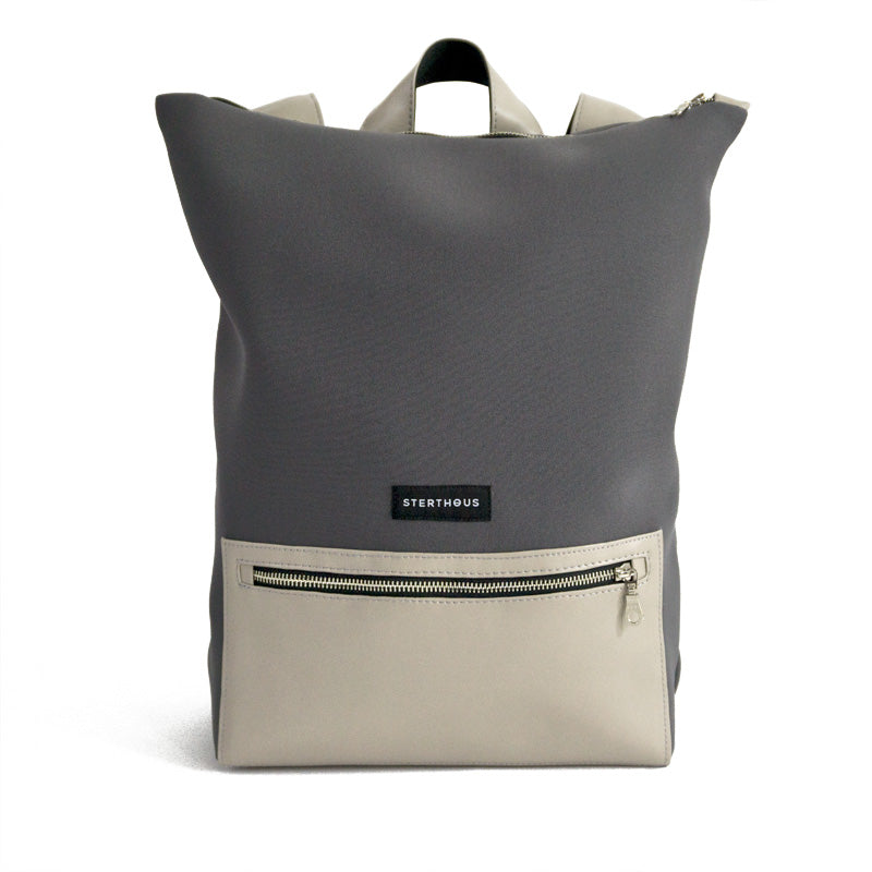STERTHOUS - Neoprene Backpack with vegan leather and laptop pocket  | sustainable product design