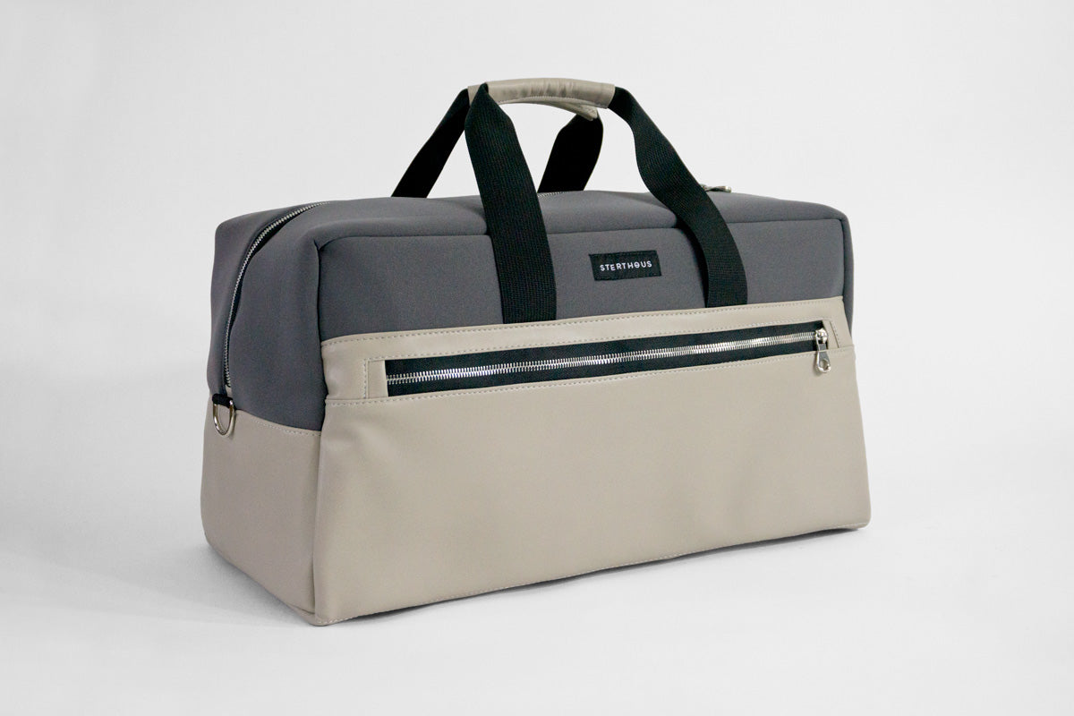 STERTHOUS - neoprene weekender with vegan leather | sustainable product design