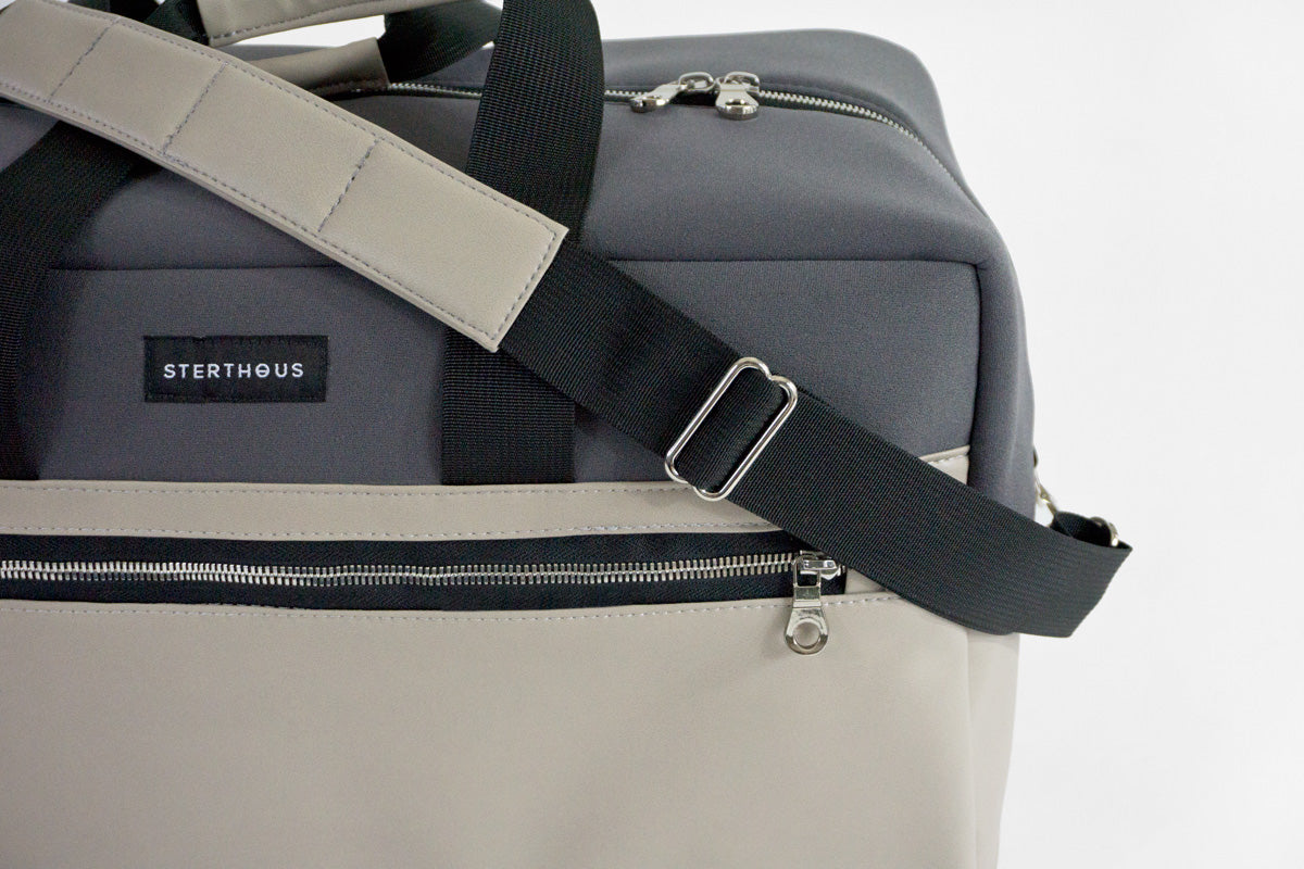 STERTHOUS - neoprene weekender with vegan leather | sustainable product design
