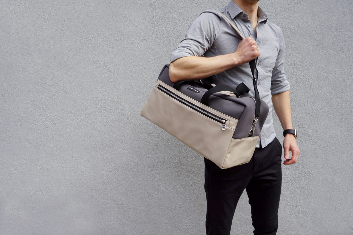STERTHOUS - neoprene weekender with vegan leather | sustainable product design | made in USA
