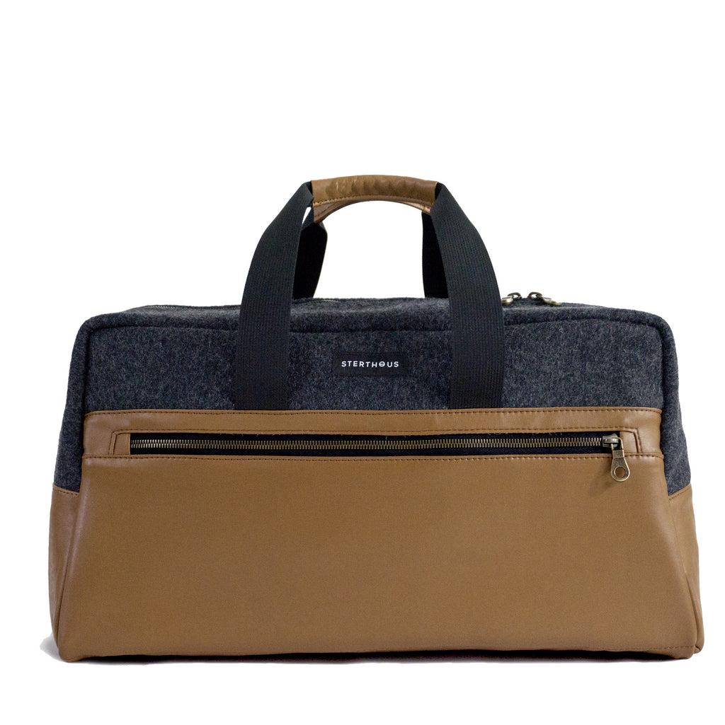 STERTHOUS - felted wool weekender bag with vegan leather | sustainable product design | made in USA